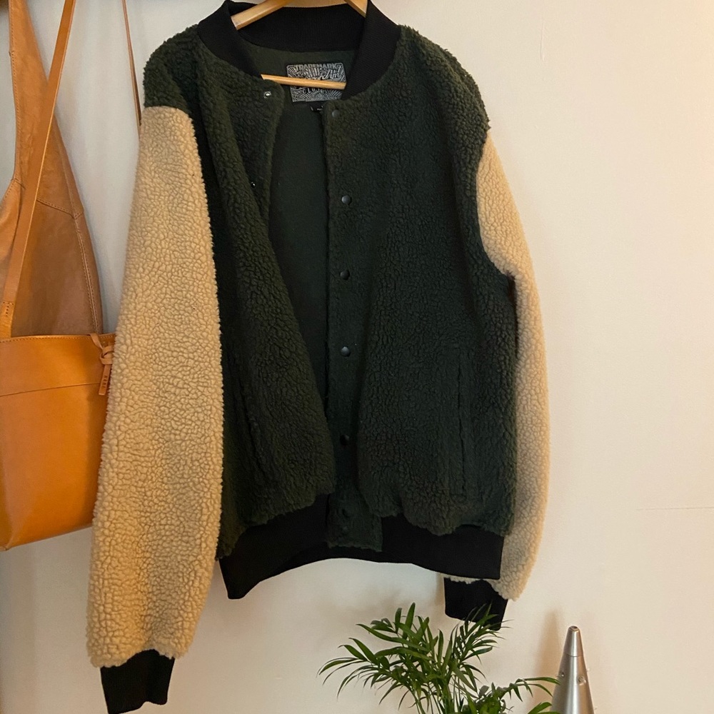 Brooklyn Cloth Olive Sherpa Varsity Jacket